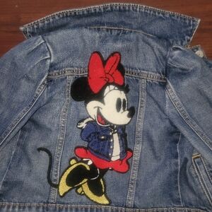 GAP Kids Jean Jacket with Minnie Mouse Patch - Blue and Red